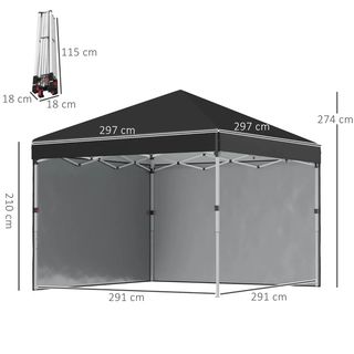 Gazebo da Giardino Pieghevole ad Altezza Regolabil