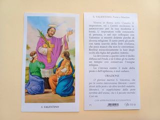 100 santini holy card SAN VALENTINO egim