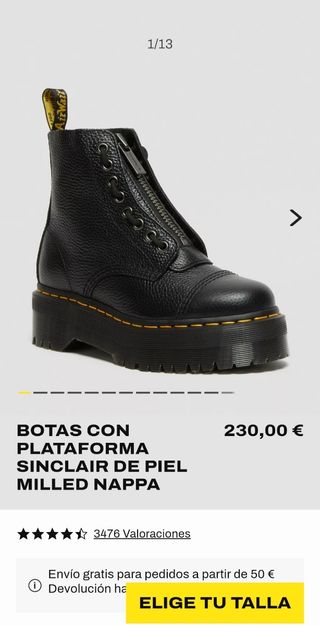 Dr Martens Modelo Sinclair Milled Nappa