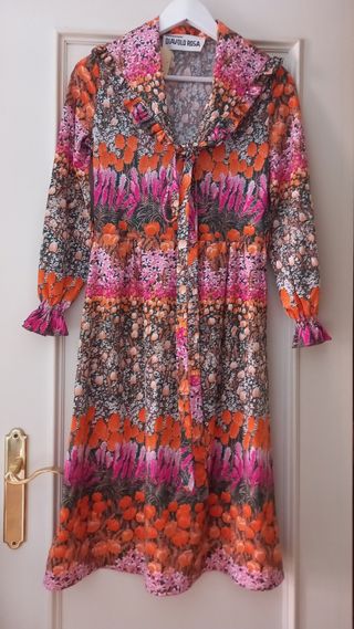 Vestido midi vintage c/etiqueta T XS