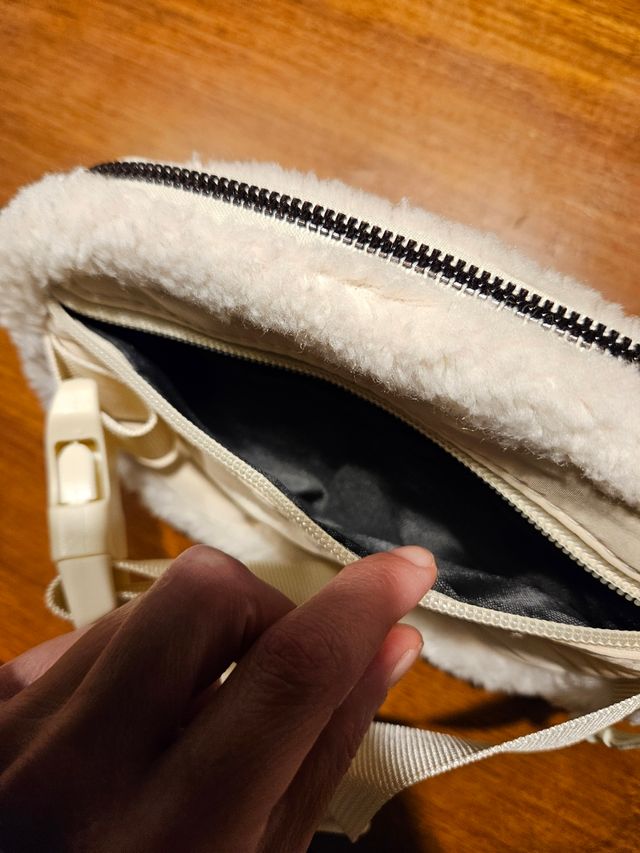 Marsupio peluche color panna NUOVO