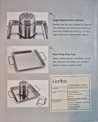 Bandeja con soporte vertical para asar pollo