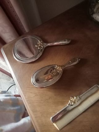 Juego de tocador plateado