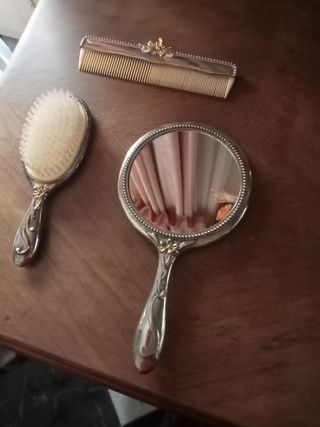 Juego de tocador plateado