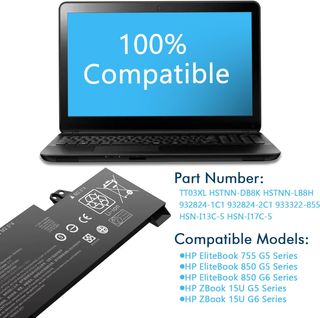 Batería de portátil para HP EliteBook TT03XL