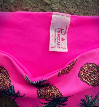 Tanga de bikini estampado piñas fucsia T.S