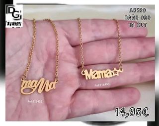 Gargantilla mamá bañado en oro