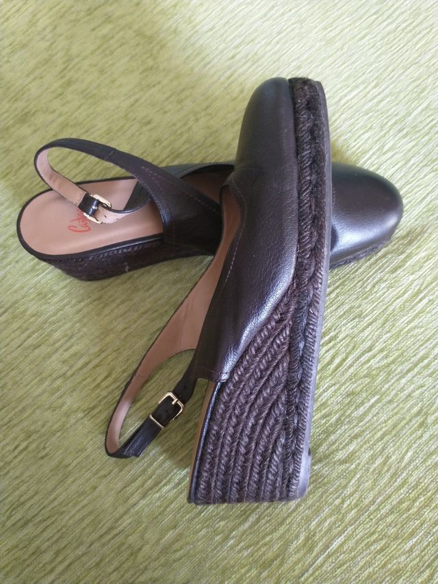 Alpargatas Castañer piel chocolate T. 40