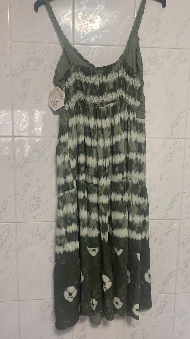 Vestido con cuerpo croché talla única