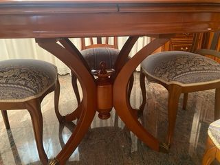 MESA DE COMEDOR Y SILLAS TIPO CLASICO VALENCIANO