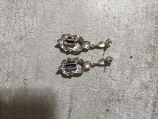 Orecchini pendenti argento e onice nero