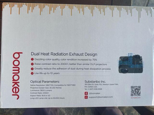 Proyector bomaker home theater + tela proyección