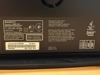 Barra de Sonido con Bluray incorporado SONY HBD-B1