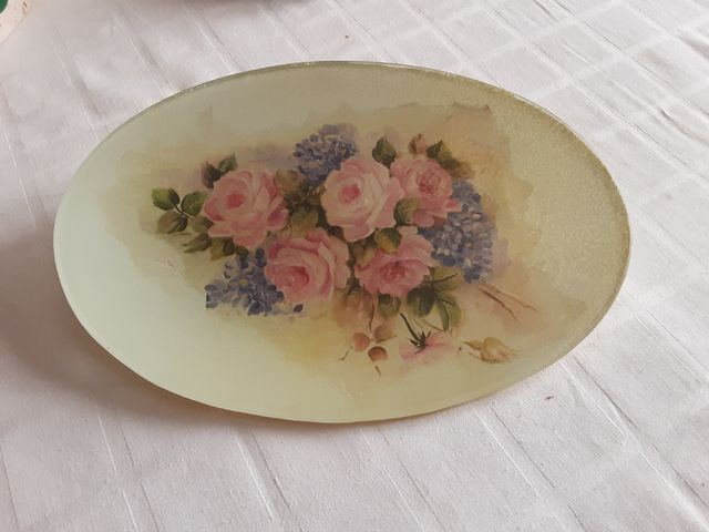 Vassoio decorato a decoupage 