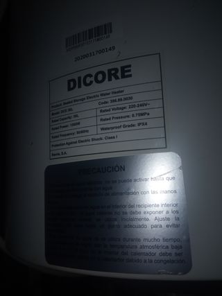 Termo de agua caliente de 30litro