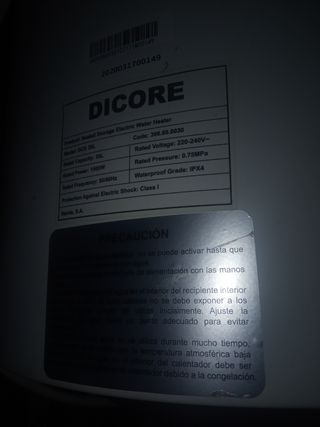 Termo de agua caliente de 30litro