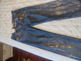 Pantalón Vaquero Recto Metalizado