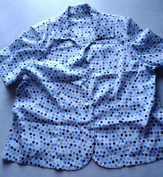 Conjunto señora blusa y falda azul. T.54