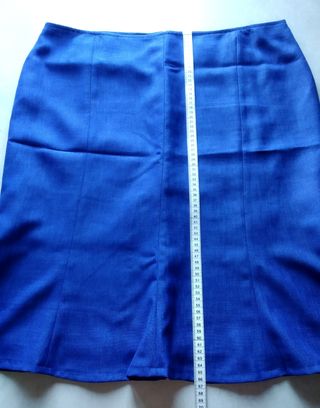 Conjunto señora blusa y falda azul. T.54