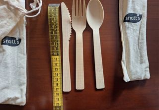 6 Set de cubiertos de bambú