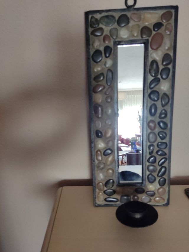 Porta vela con espejo