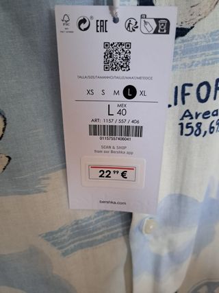 Camisa Verano Bershka L Nueva Oversized