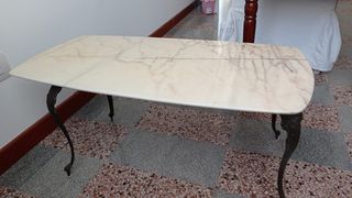 TAVOLINO VINTAGE MARMO E FERRO BATTUTO