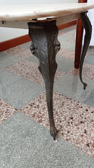 TAVOLINO VINTAGE MARMO E FERRO BATTUTO