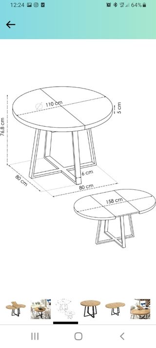 Mesa comedor extensible