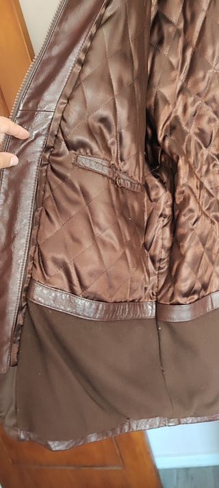 Cazadora piel marrón