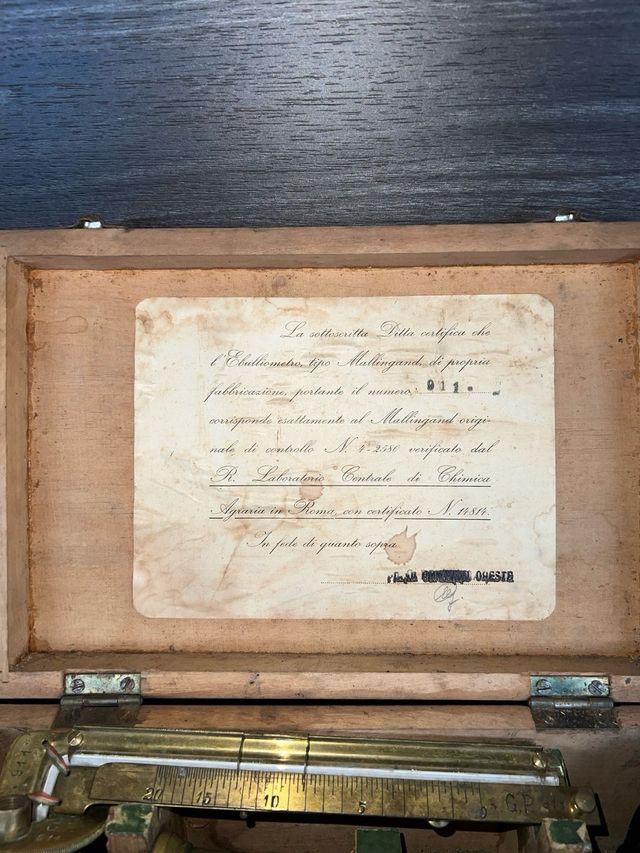 Ebulliometro Malligand antico