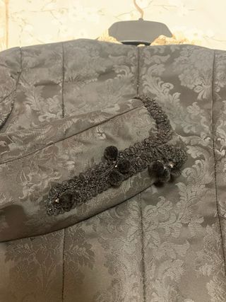 CORPIÑO FALLERA CON PEINADOR NEGRO MANGA LARGA