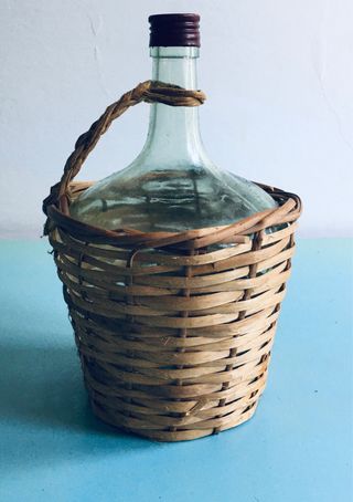 🍇Damigianina vetro vimini vintage