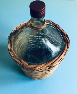 🍇Damigianina vetro vimini vintage