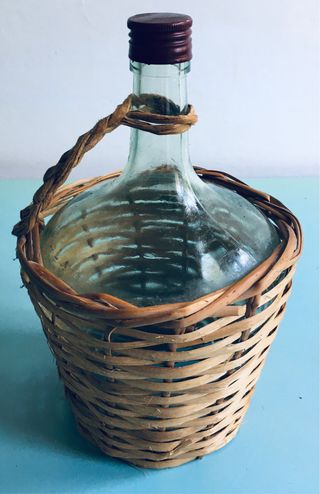 🍇Damigianina vetro vimini vintage