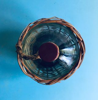 🍇Damigianina vetro vimini vintage