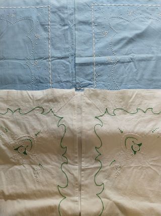 Sábanas bordadas artesanales vintage 50's