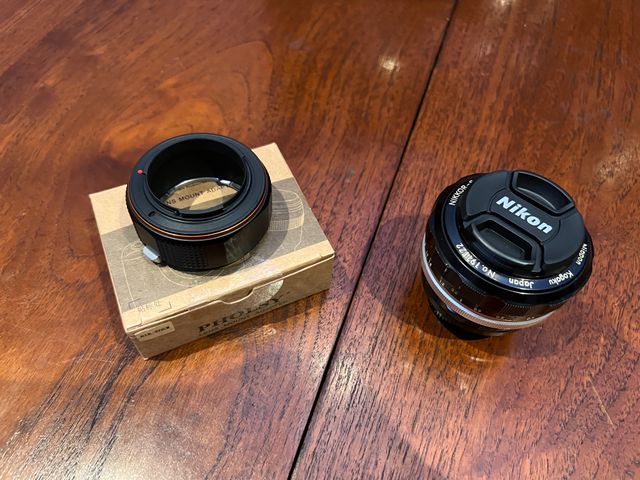 Nikon 55mm F1.2 Foco Manual + Adaptador Canon