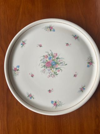 BANDEJA TARTERA PORCELANA FRANCESA ANTIGUA