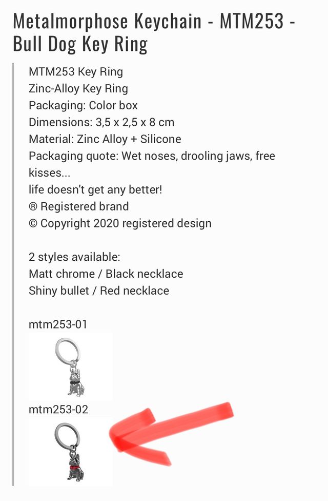 Llavero Metalmorphose Bulldog. NUEVO
