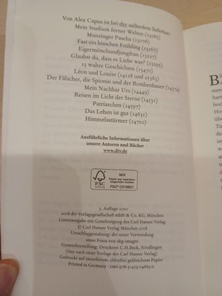 Eine Frage der Zeit, Alex Capus, Roman