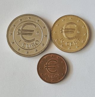 Lote de 3 monedas de euro en pruebas