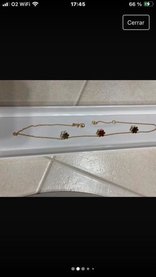 pulsera, plata dorada y esmaltes