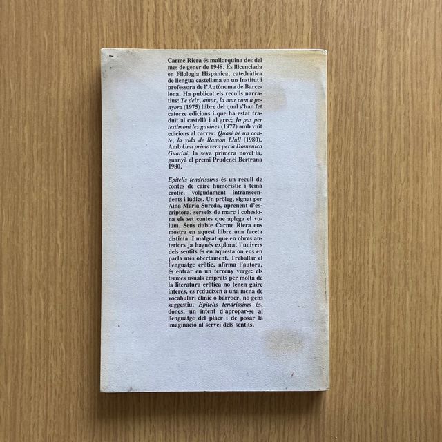 Epitelis tendríssims. Carme Riera