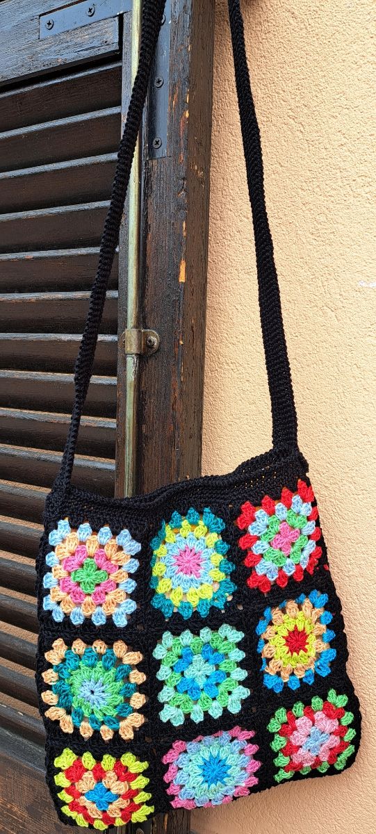 Borsa tracolla crochet fatta a mano 