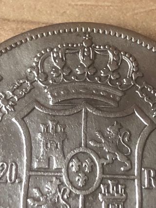 Moneda 20 Reales 1850 Madrid CL.