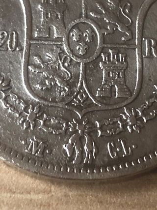 Moneda 20 Reales 1850 Madrid CL.