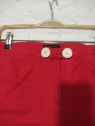 Pantalón Rojo Botones Nacar Cortefiel
