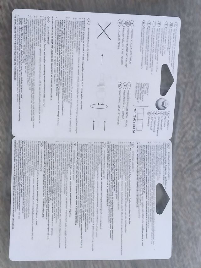 Parafusos de segurança Citroen, Peugeot