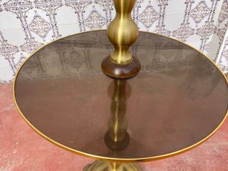 Lámpara de pie con mesa de cristal Vintage